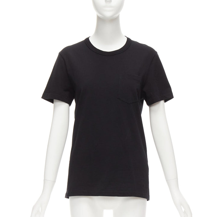 TOM FORD black TF logo embroidered pocketed round neck tshirt IT46 XL
