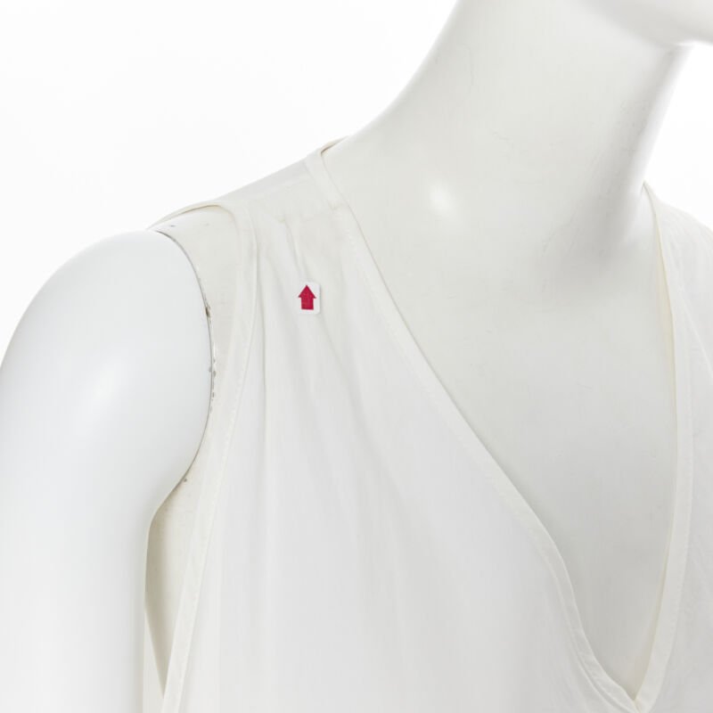 ROSETTA GETTY white cotton gold harware tie side high low casual dress XS