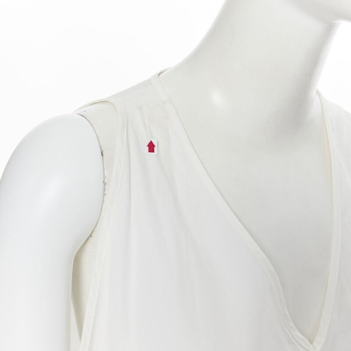 ROSETTA GETTY white cotton gold harware tie side high low casual dress XS