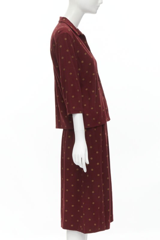 COMME DSE GARCONS 1980's Vintage red polka babydoll skirt down set S