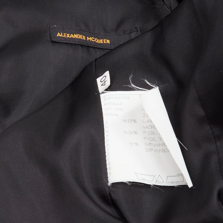 ALEXANDER MCQUEEN 1990 Vintage grey houndstooth layer collar power blazer IT40 S