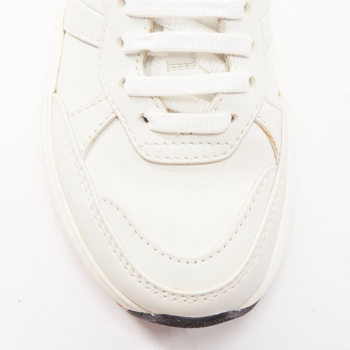 BOTTEGA VENETA Speedster white leather panelled red soled dad sneakers EU37