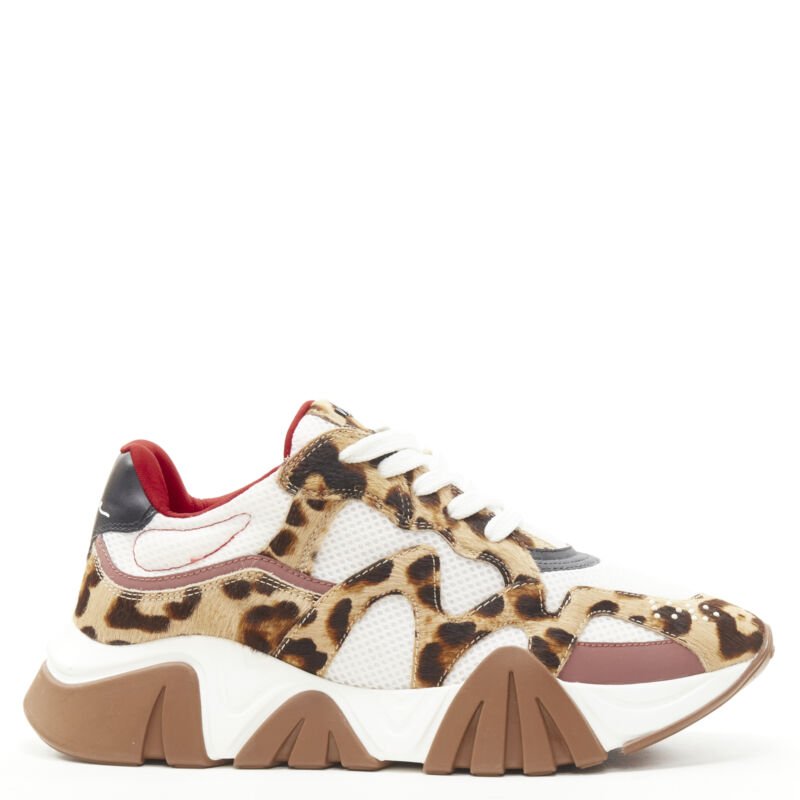 Versace White Sneakers with Leopard Detail Versace Greca Leopard-Embroidered Sneakers - White for Women main image 4