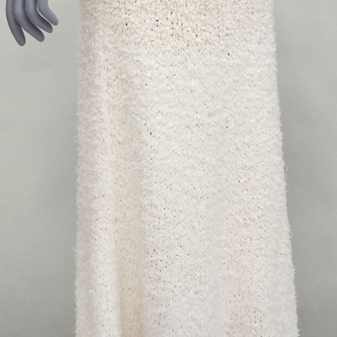 CECILIE BAHNSEN 2020 Latifa 100% silk knitted backless puff sleeves dress UK8 S