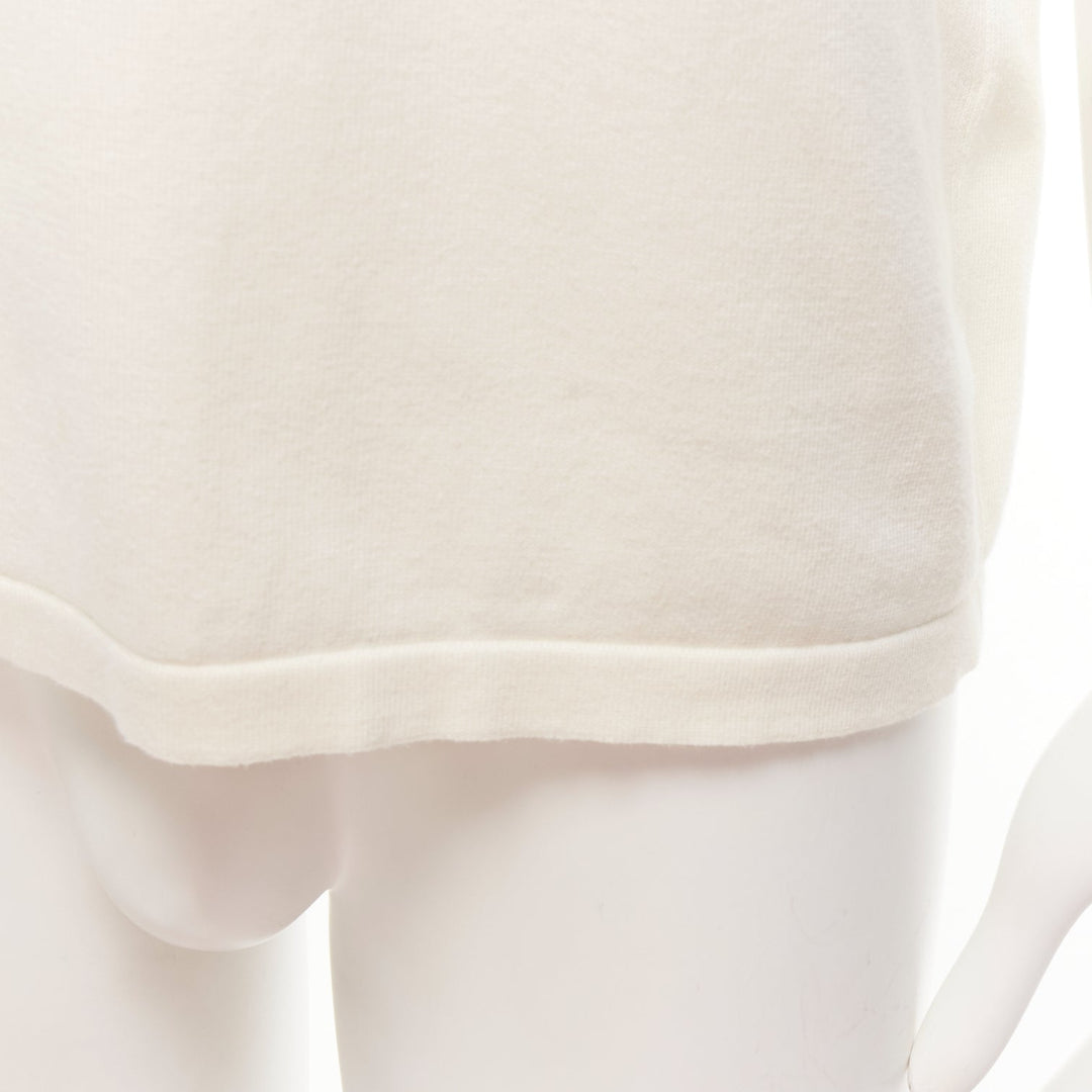 LOUIS VUITTON Nigo LV Made Duck cream intarsia jacquard knit top S