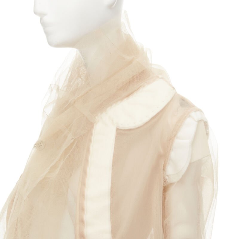 rare COMME DES GARCONS 2009 Runway nude deconstructed inside out tulle jacket XS