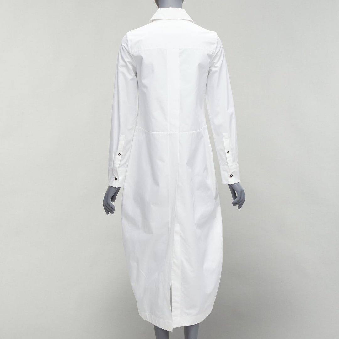 JIL SANDER 2022 white hidden placket minimal boxy shirt dress FR30 XXS