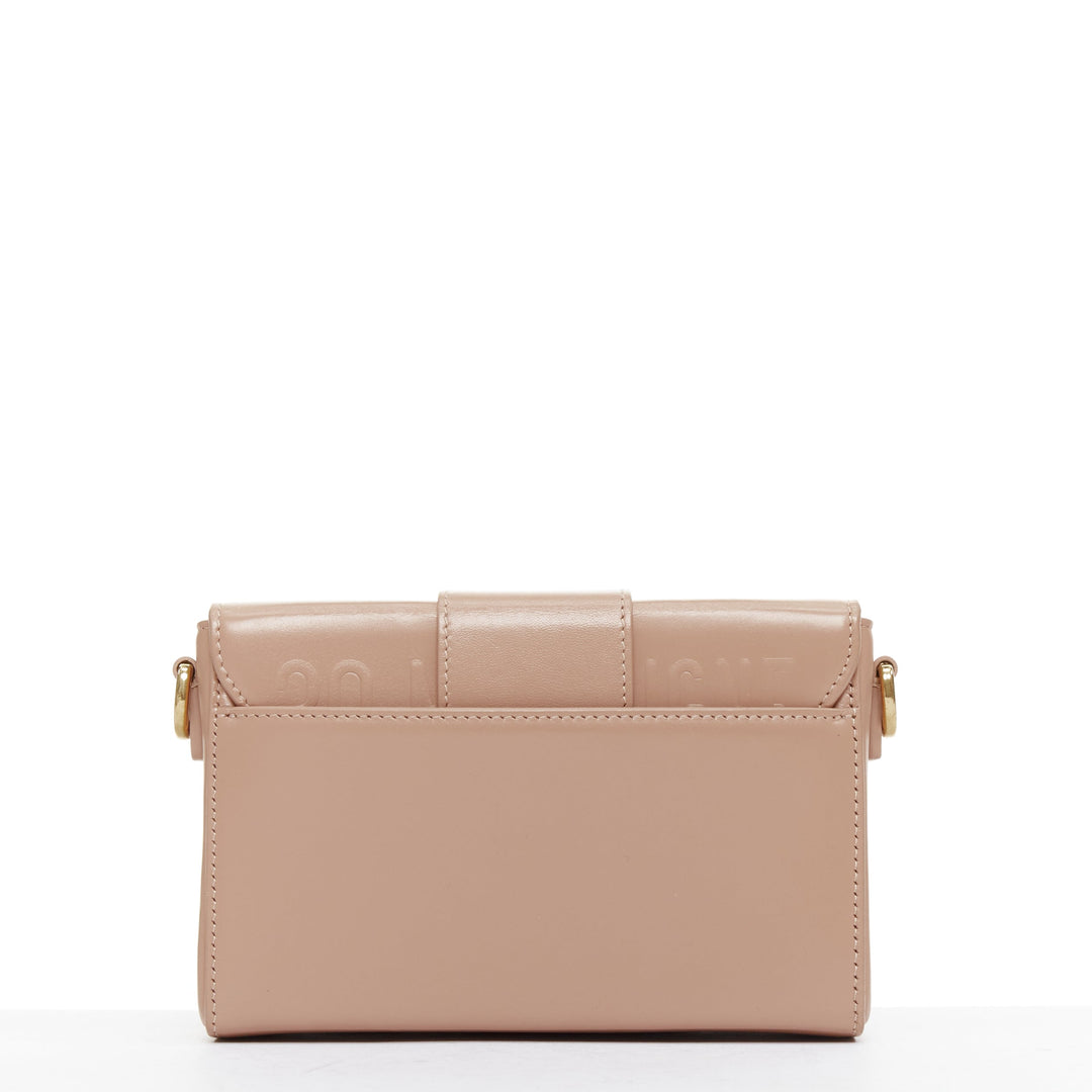 CHRISTIAN DIOR 30 Montaigne Box Mini nude leather gold CD buckle crossbody bag