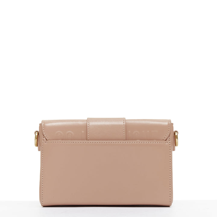 CHRISTIAN DIOR 30 Montaigne Box Mini nude leather gold CD buckle crossbody bag