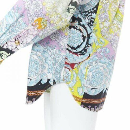 Runway VERSACE 2019 Techno Baroque distressed Medusa oversized shirt EU38 S