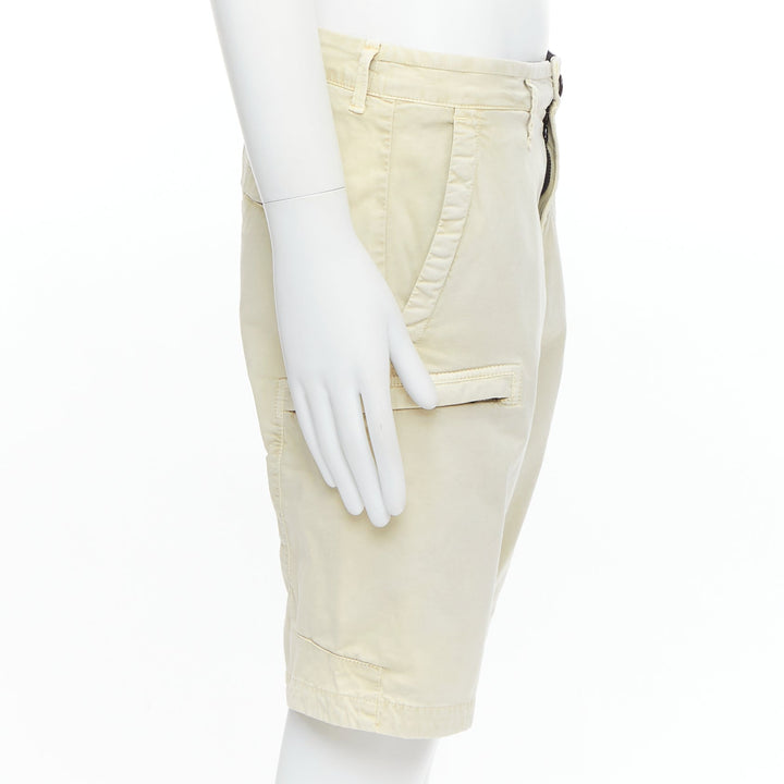 STONE ISLAND 2020 stone washed cotton blend logo patch shorts 30"