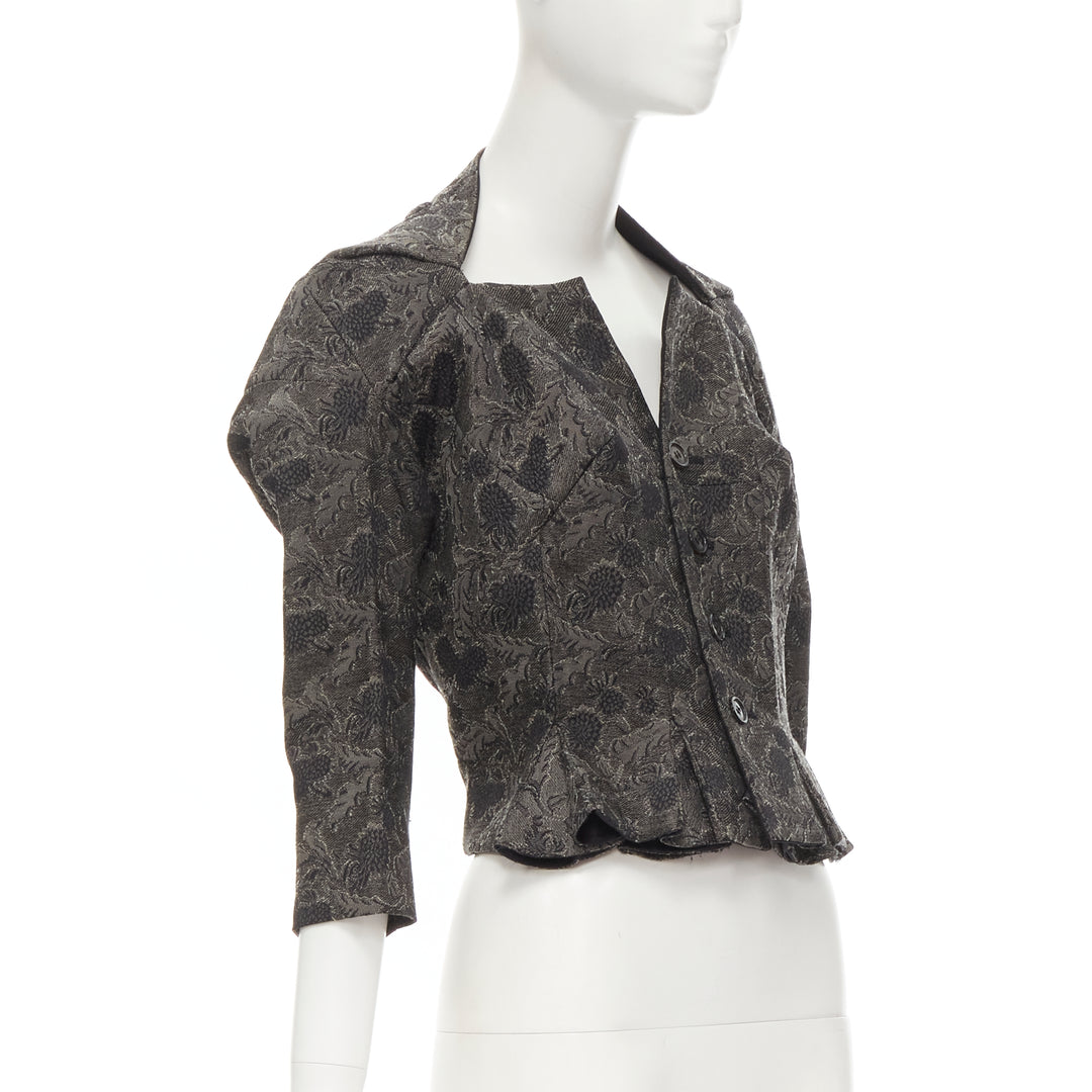 rare JUNYA WATANABE 1999 grey floral lace jacquard transformable jacket M