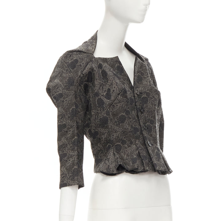 rare JUNYA WATANABE 1999 grey floral lace jacquard transformable jacket M