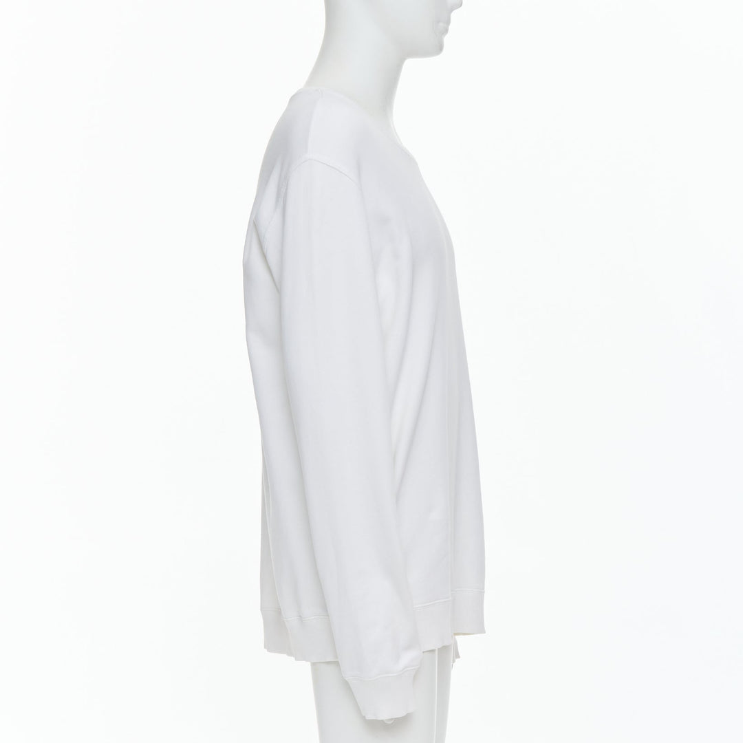 GIVENCHY cream cotton tufted gradient logo sleeve pullover L