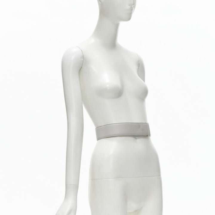 JIL SANDER light grey minimalist wide leather waist belt 75cm