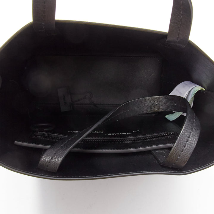 OFF WHITE Virgil Abloh Natural Habitat black leather neon cat crossbody tote bag