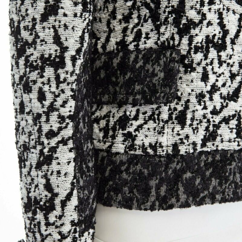 runway PROENZA SCHOULER 2011 white black boucle hook eye cropped jacket US4 S