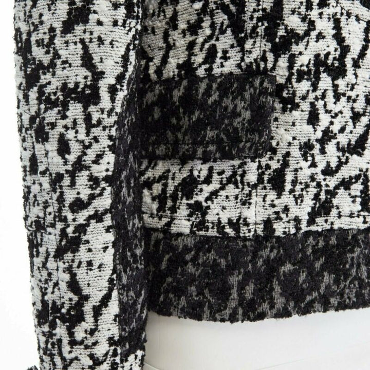 runway PROENZA SCHOULER 2011 white black boucle hook eye cropped jacket US4 S