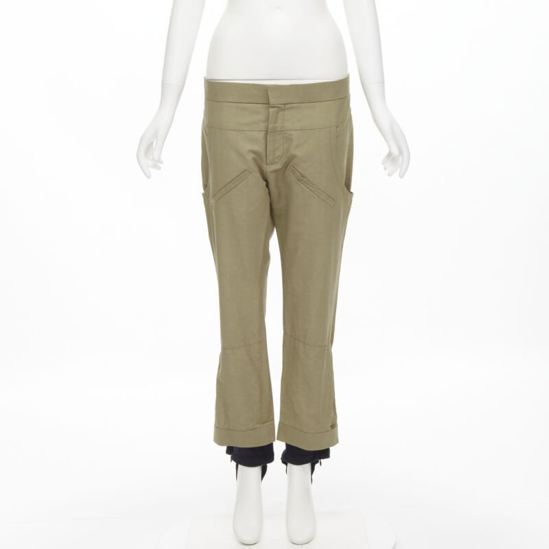MARNI brown cotton layered hem stirrup jodphur pants IT42 S