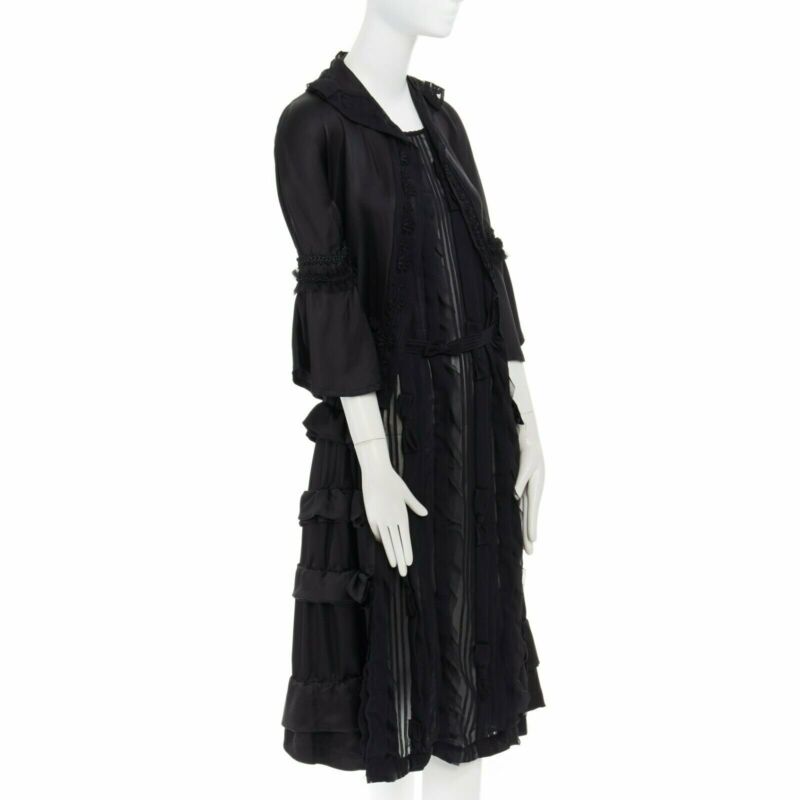 runway COMME DES GARCONS Broken Bride AW05 black victorian ruffle silk dress S
