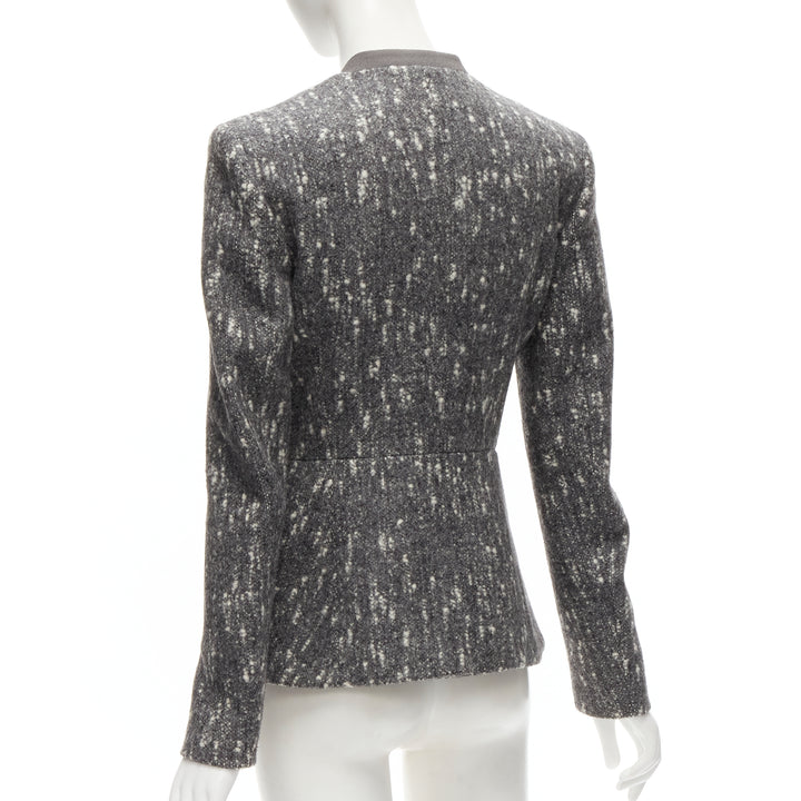 BALENCIAGA Ghesquiere 2009 grey white speckled fitted blazer jacket FR38 M