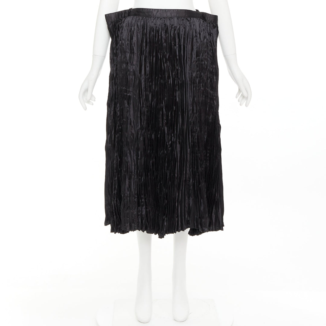JUNYA WATANABE 2018 black plisse extended constructed waistline midi skirt XS
