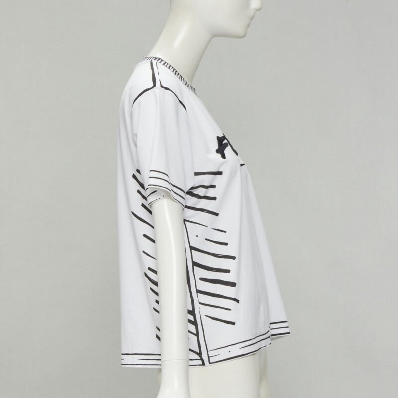 FENDI 2022 Joshua Vides white cotton illustration print logo embroidery tshirt M