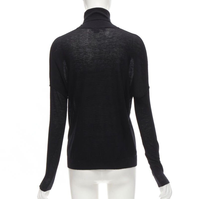 VINCE black viscose classic turtleneck long sleeves sweater XS
