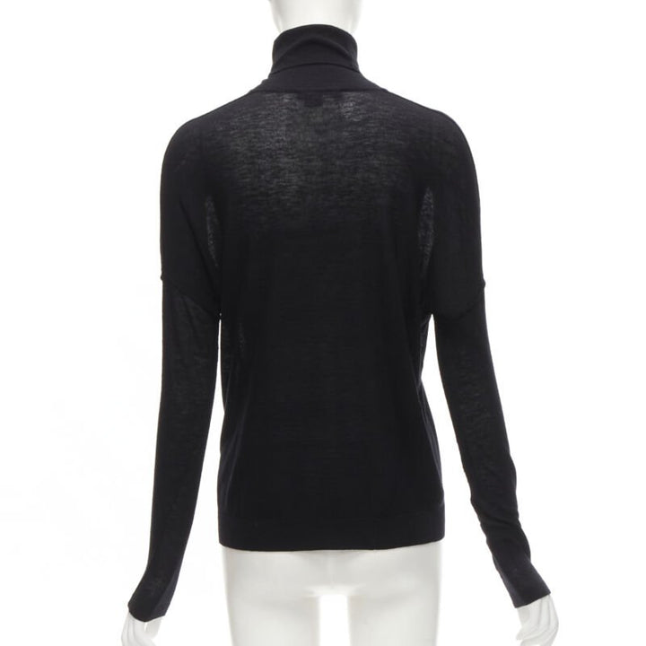 VINCE black viscose classic turtleneck long sleeves sweater XS