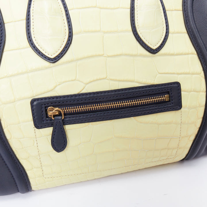 CELINE Phoebe Philo Medium Luggage cream black embossed tote bag