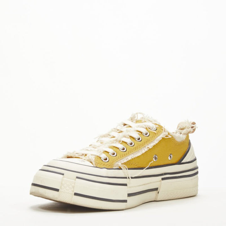 XVESSEL G.O.P. Lows yellow deconstructed distressed sneakers EU37 US7