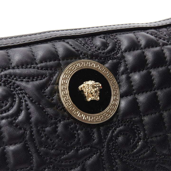 VERSACE Vanitas quilted black baroque gold Medusa metal chain crossbody bag