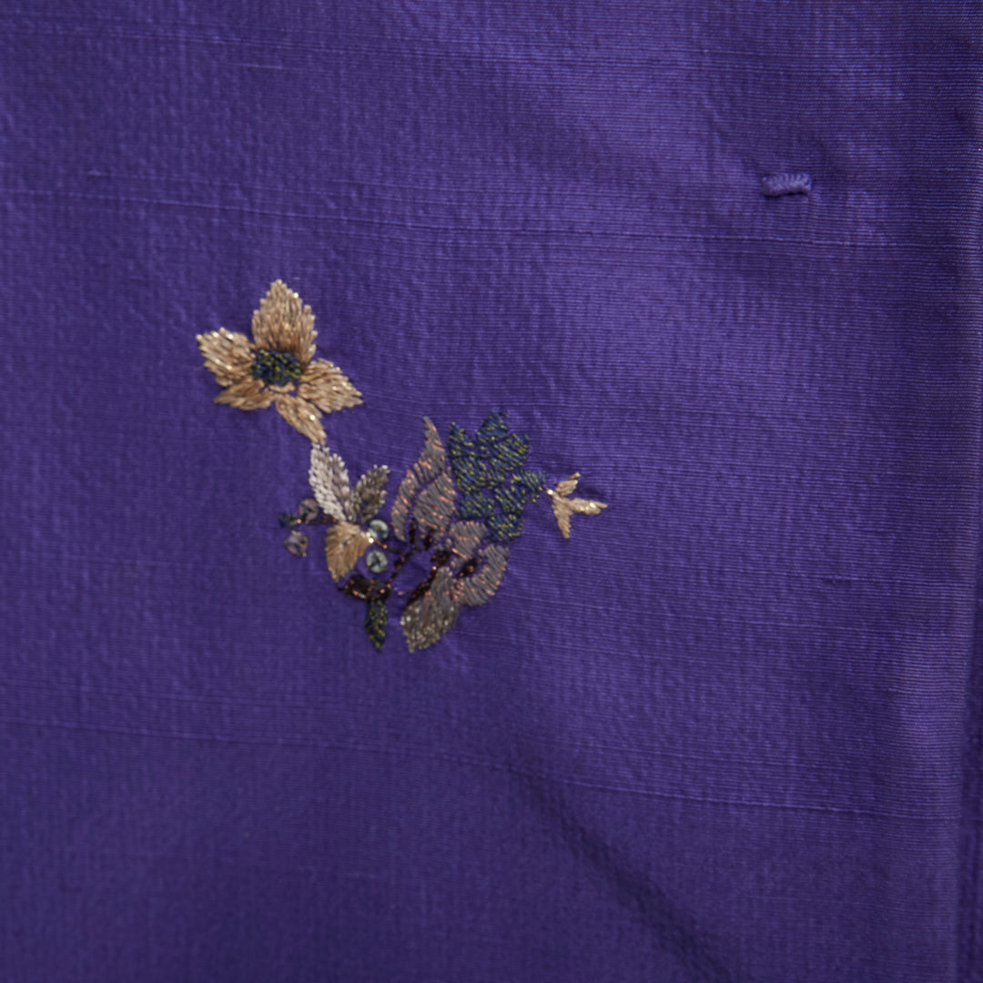 SHIATZY CHEN silk purple oriental floral bird embroidery cocoon vest IT44 L