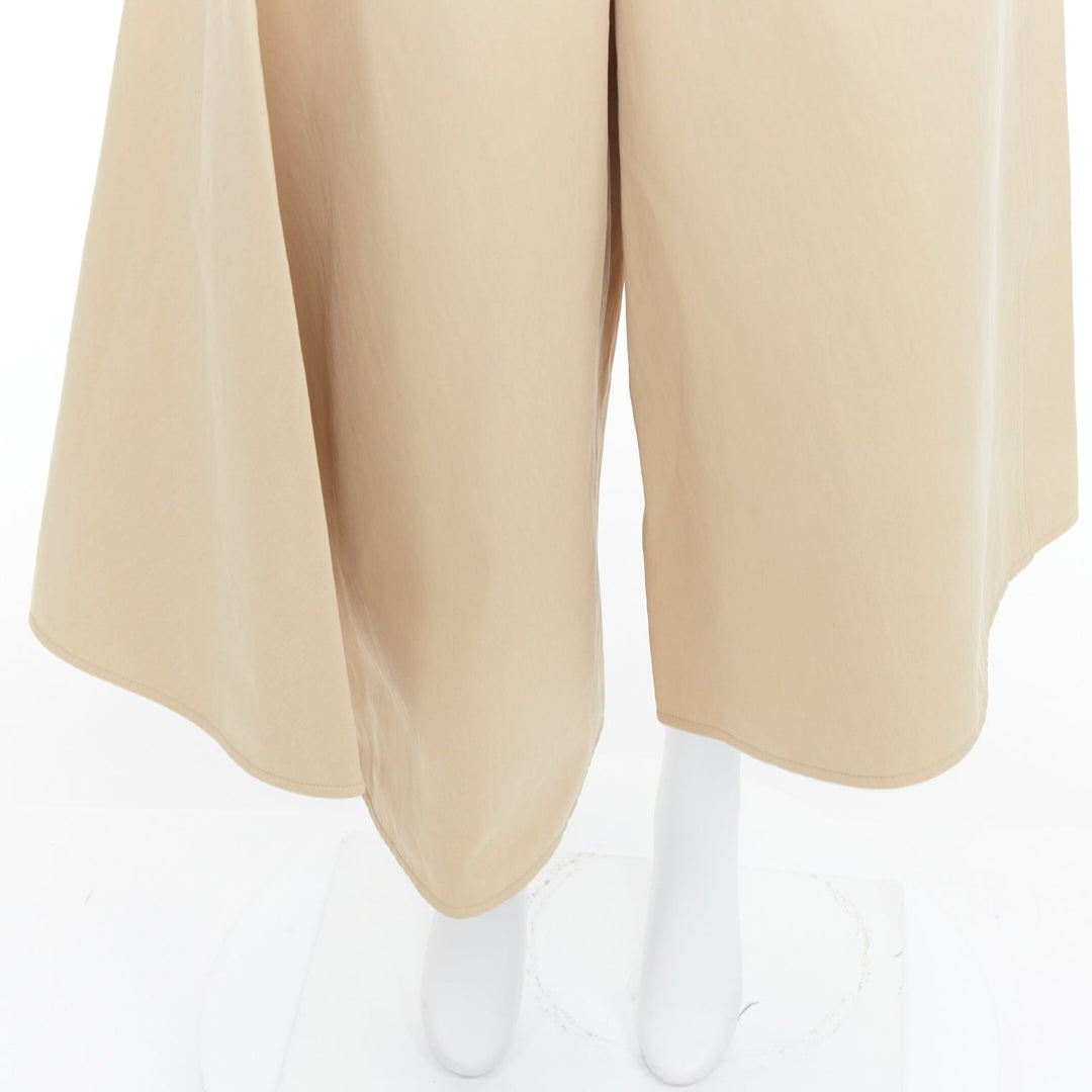 PORTS 1961 beige cotton asymmetric wide cropped culottes pants IT38 XS