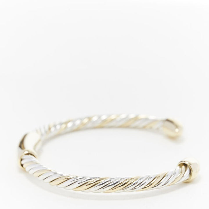 vintage BVLGARI JEWELLERY 18k yellow white gold twist bangle cuff bracelet