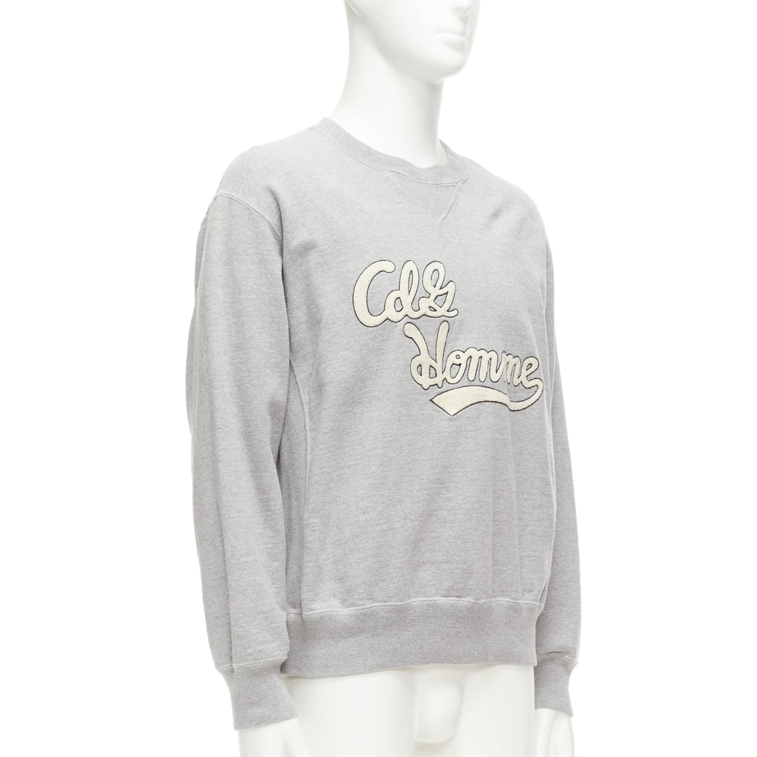 COMME DES GARCONS 2021 grey cotton white logo varsity sweatshirt M