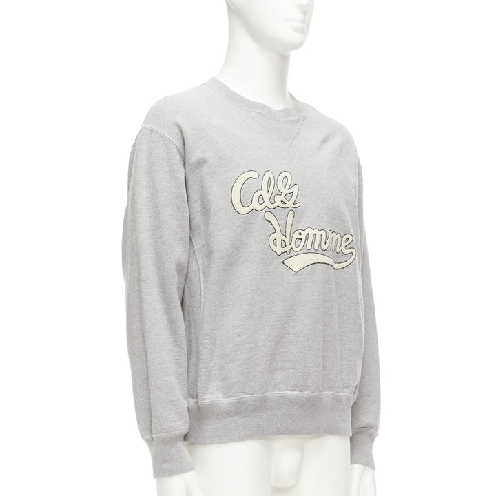 COMME DES GARCONS 2021 grey cotton white logo varsity sweatshirt M