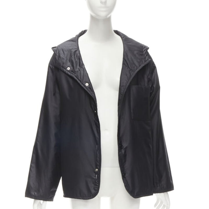 HELMUT LANG black hooded pocketed cutout armhole jacket IT40 S