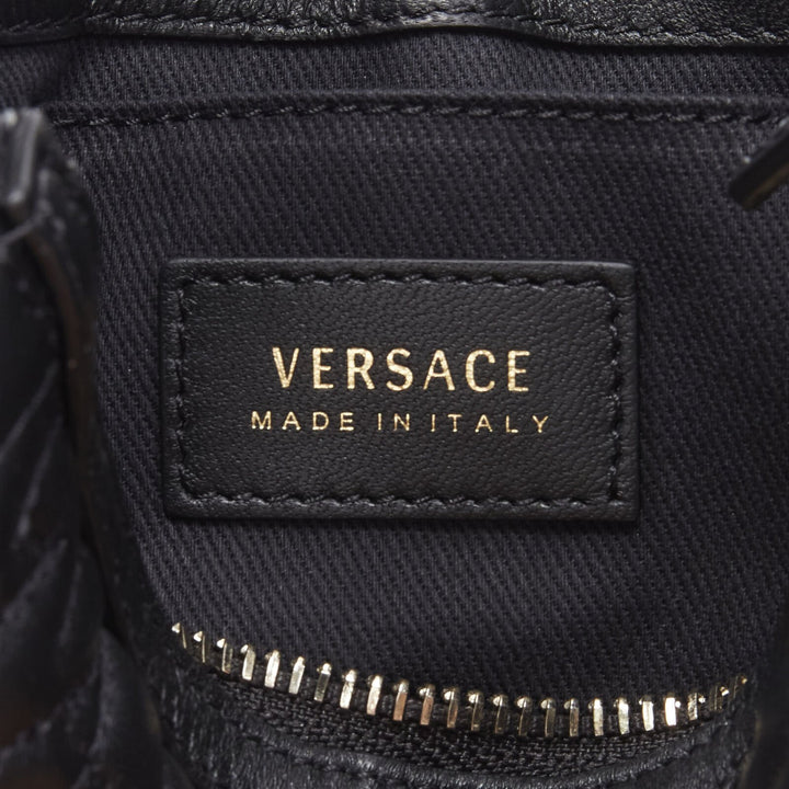 VERSACE Vanitas quilted black baroque gold Medusa metal chain crossbody bag