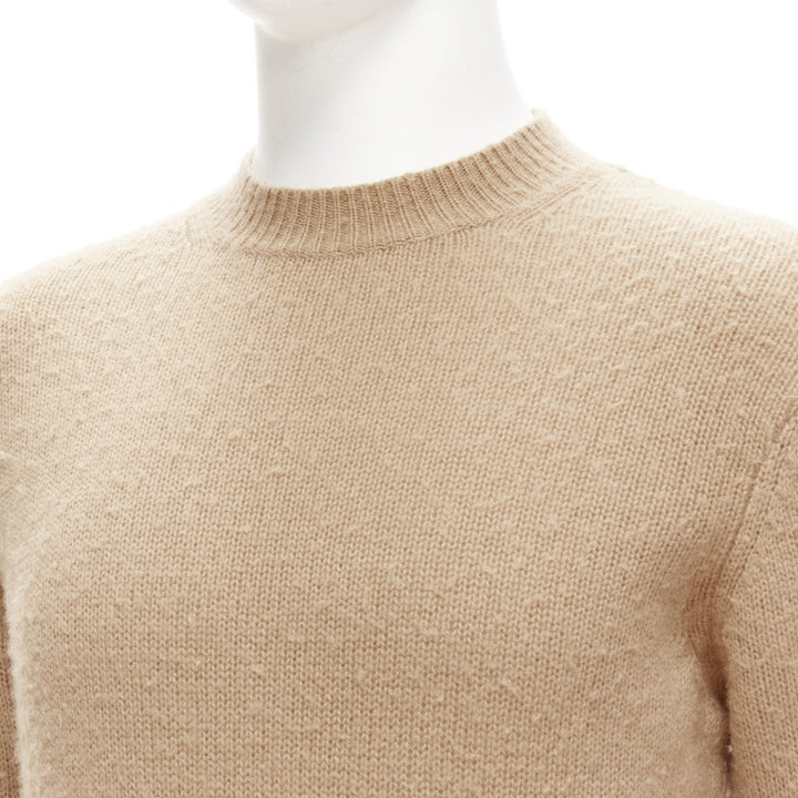 ACNE STUDIOS Peele beige wool cashmere brushed crew neck sweater S