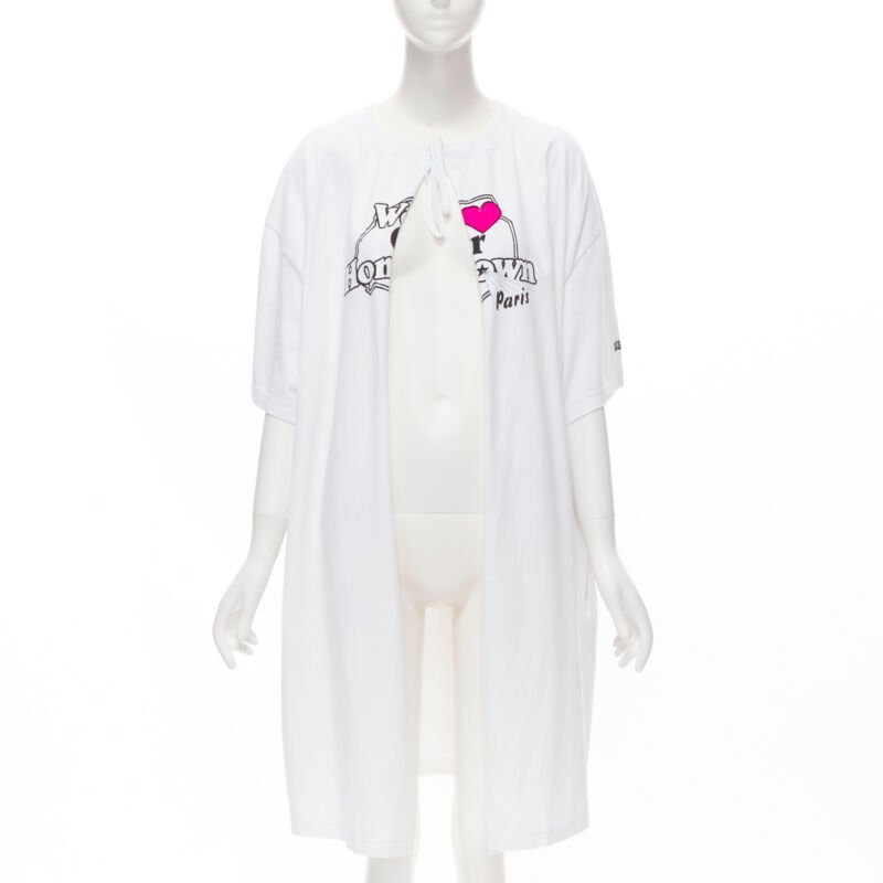 VETEMENTS 2018 Demna white We Love Our Hometown split front sweater XS