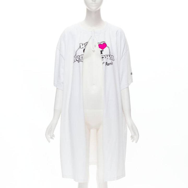 VETEMENTS 2018 Demna white We Love Our Hometown split front sweater XS