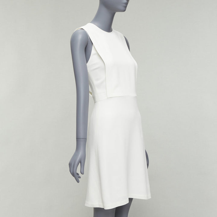 THEORY Rimlan white silky layered top A-line dress US0 XS