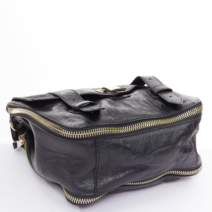rare PROENZA SCHOULER PS1 black textured leather silver hardware small backpack