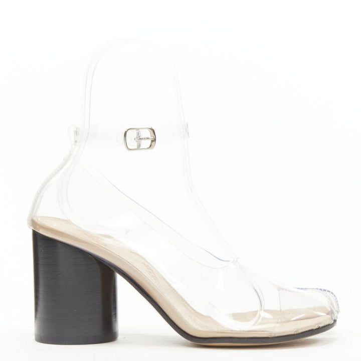 MAISON MARGIELA Tabi PVC transparent clear ankle strap cone heel pump EU36