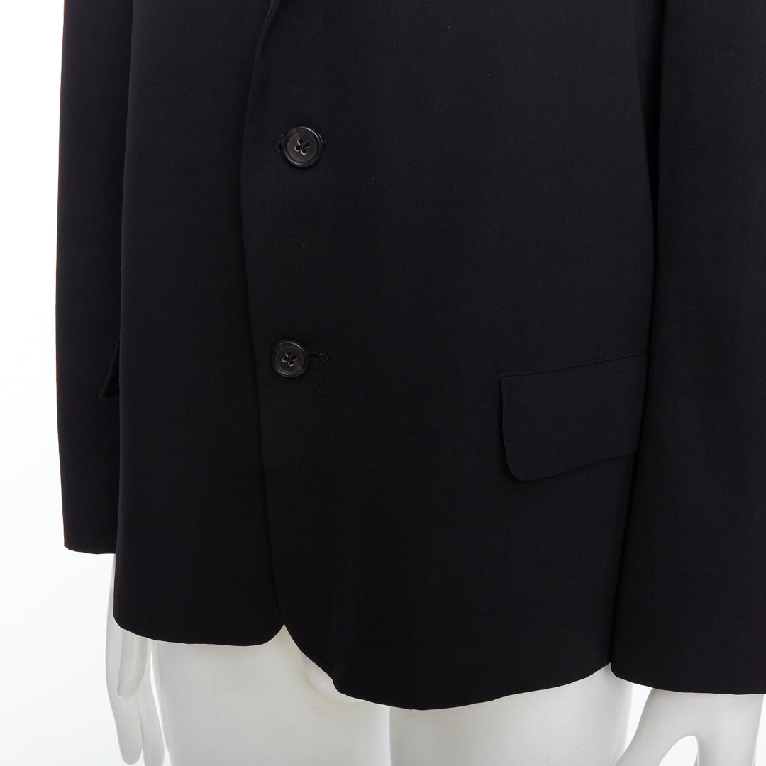 YOHJI YAMAMOTO black wool shoulder padded oversized boxy blazer M