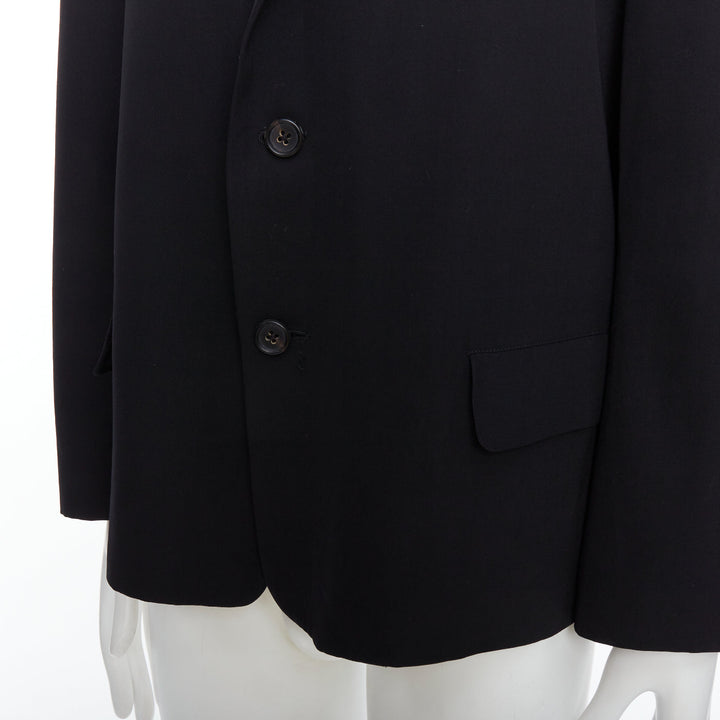 YOHJI YAMAMOTO black wool shoulder padded oversized boxy blazer M