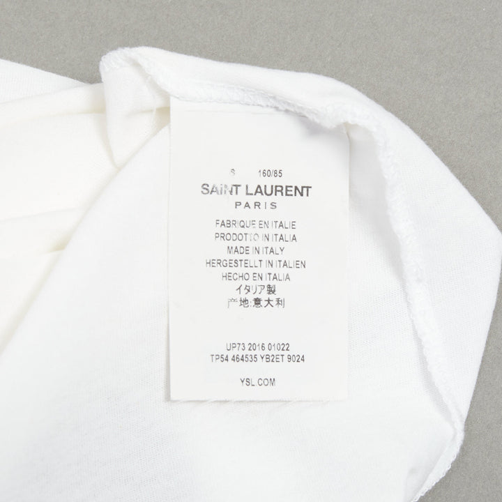 SAINT LAURENT 2016 off white university varsity logo washed oversized tshirt S