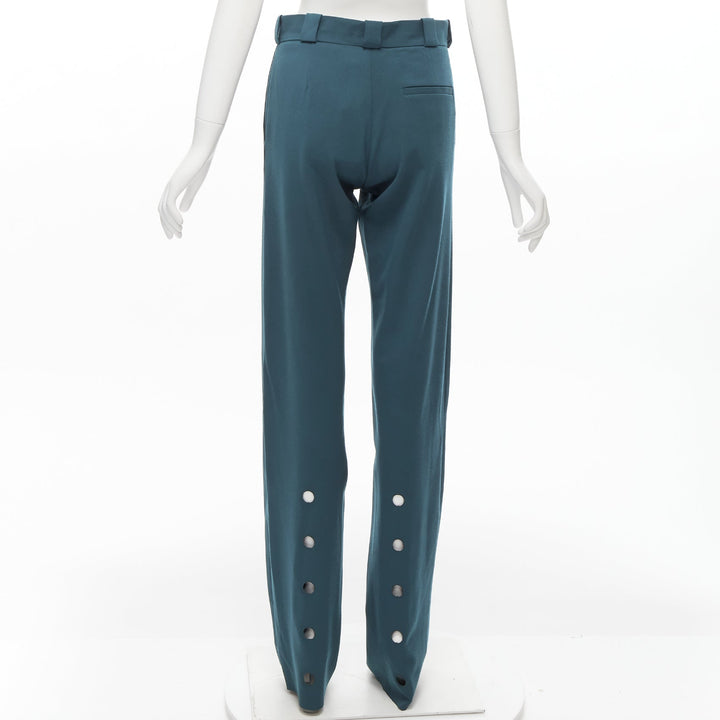 VETEMENTS Demna 2019 dark green cut out hole high waisted pants S