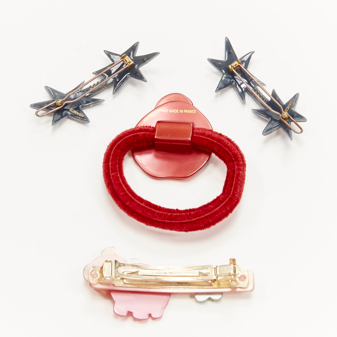 CHIC & MODE Alexandre Zouari ladybug piglet star cloud hair clip tie X4